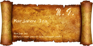 Marjanov Iza névjegykártya